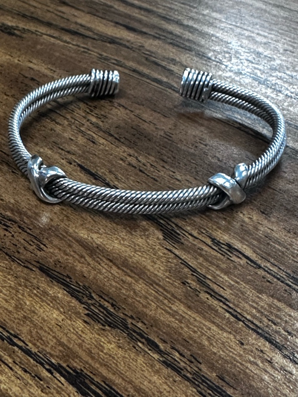 Taxco Silver Twisted Cable Open Cuff Bracelet - Picture 2 of 5